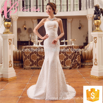 Suzhou fábrica de renda appliques sereia barato personalizado feito mais vestido de noiva de tamanho